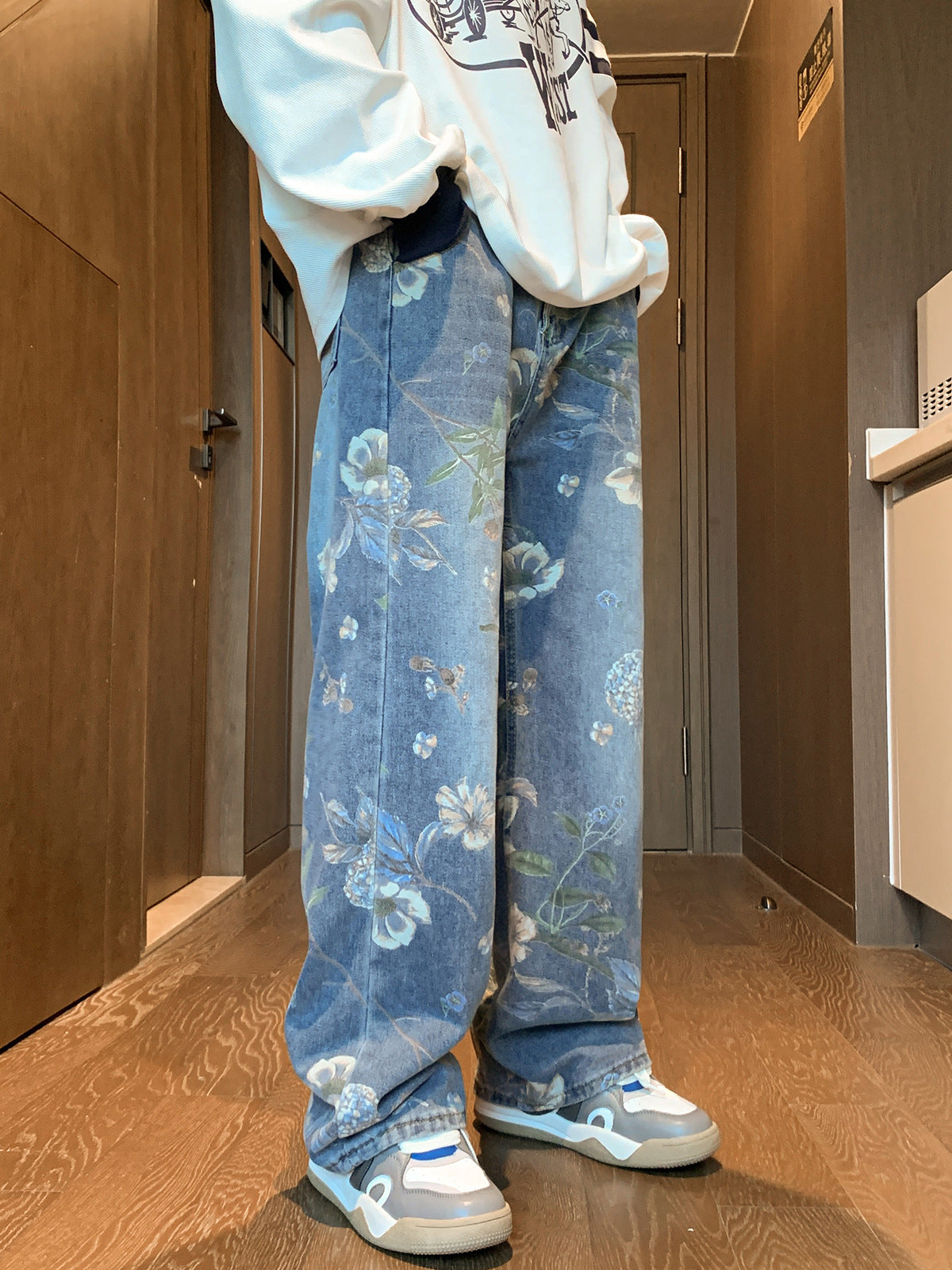 Floral Wide Leg Jeans