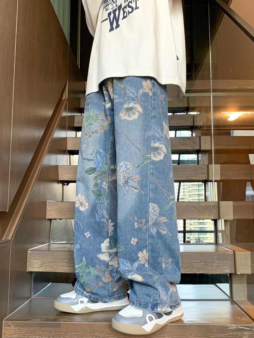 Floral Wide Leg Jeans