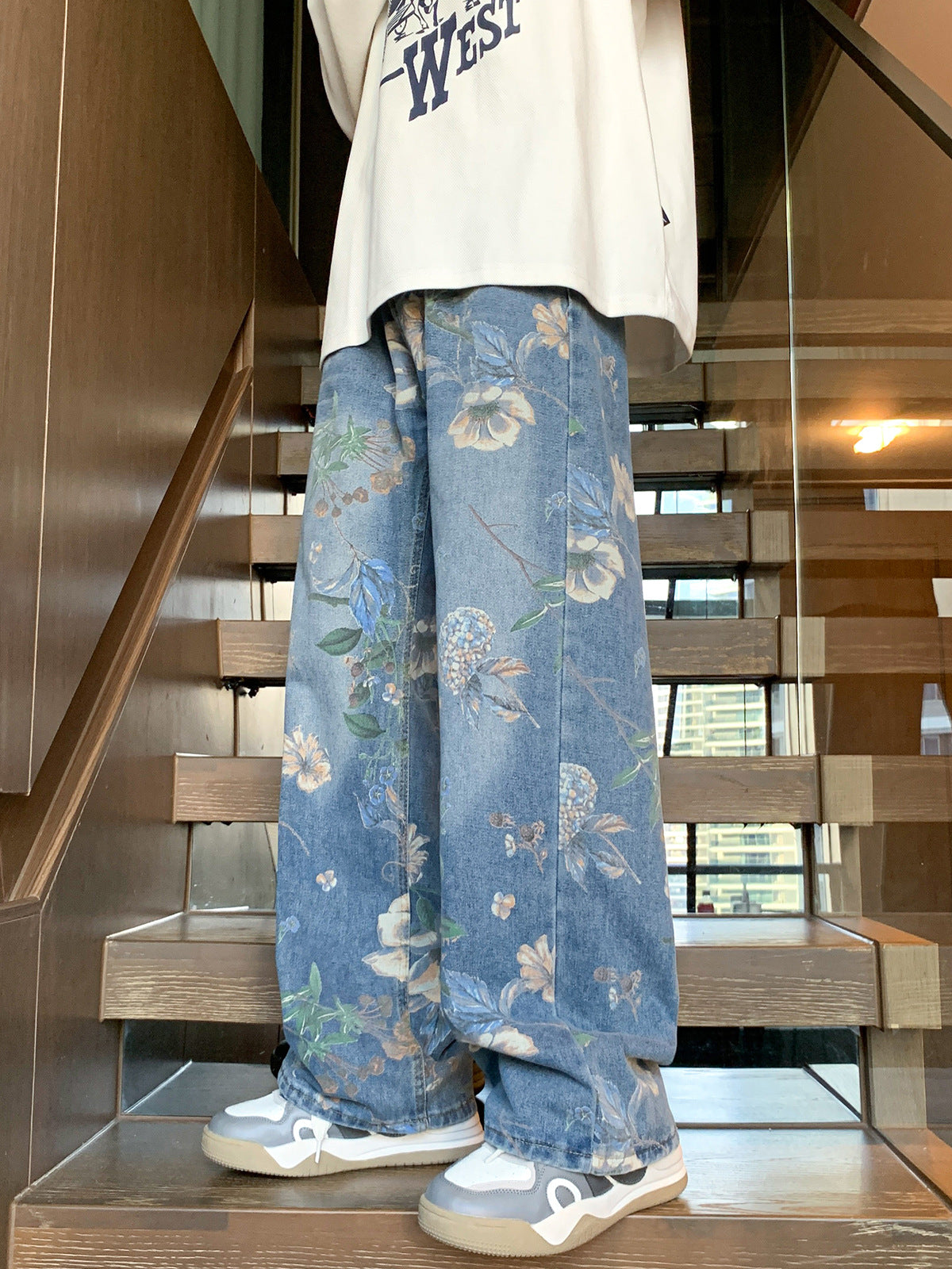 Floral Wide Leg Jeans