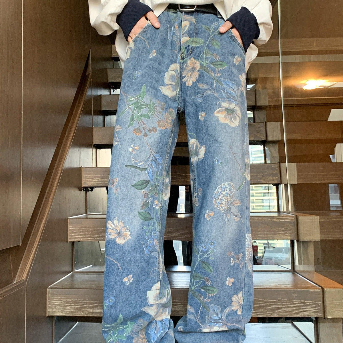 Floral Wide Leg Jeans